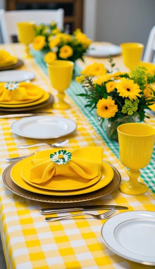 Yellow Setting 41 Yellow Tablescape Ideas for a Warm and Cheerful Setting